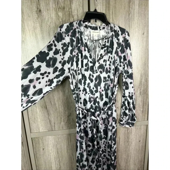Cloth & Stone Midi Dress Animal Print Long Sleeves Ecovero Sz S - Picture 5 of 10
